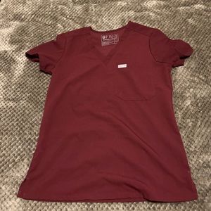 Figs Catarina™ One-Pocket Scrub Top Burgundy XXS